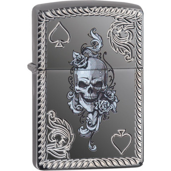 Zippo Armor 29666 Black Ice — орнамент «туз пик»